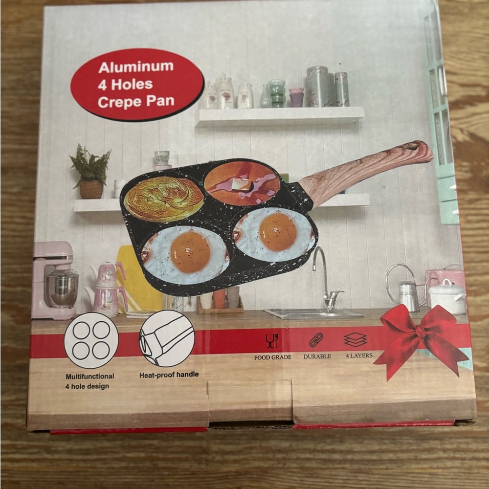 Crepe, Egg, Pancake Pan w/4 Holes - New in Box